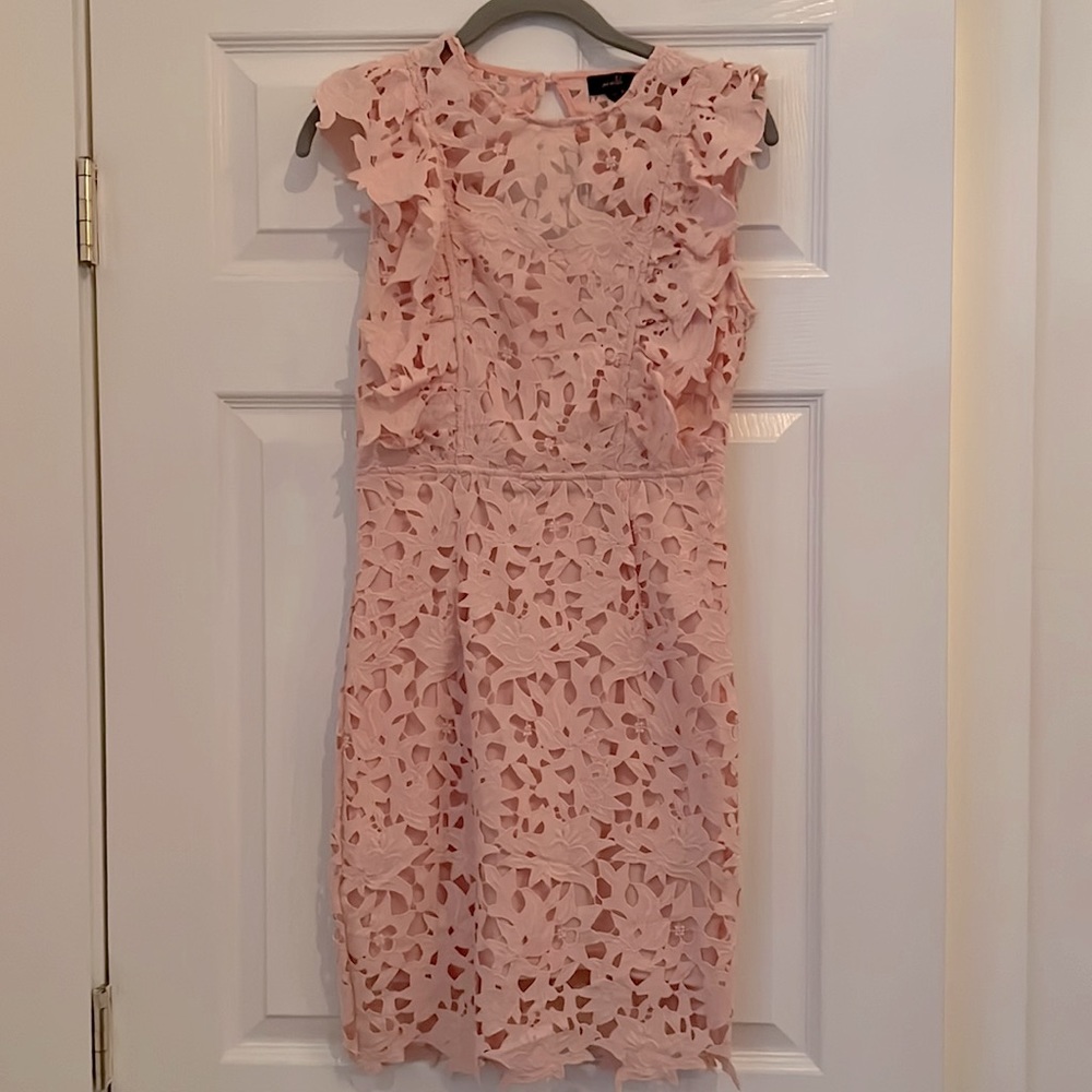 Baby Pink Open Back Lacey Dress